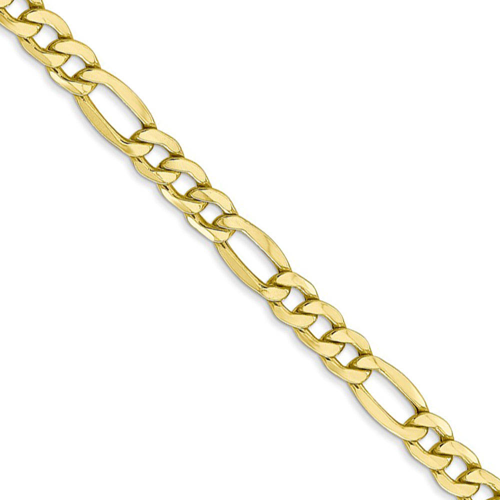 Men's 5.35mm 10k Yellow Gold Hollow Figaro Chain Necklace