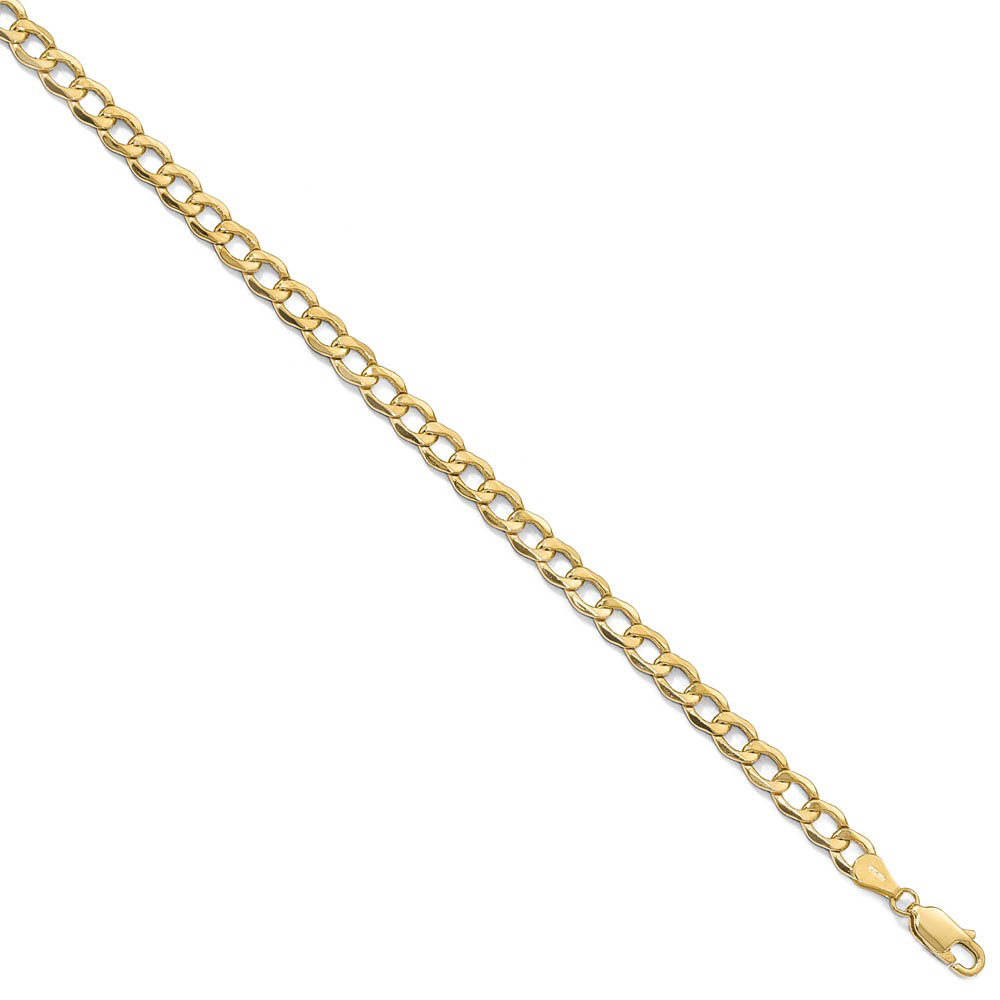 Men's 5.25mm 10k Yellow Gold Hollow Curb Link Chain Necklace