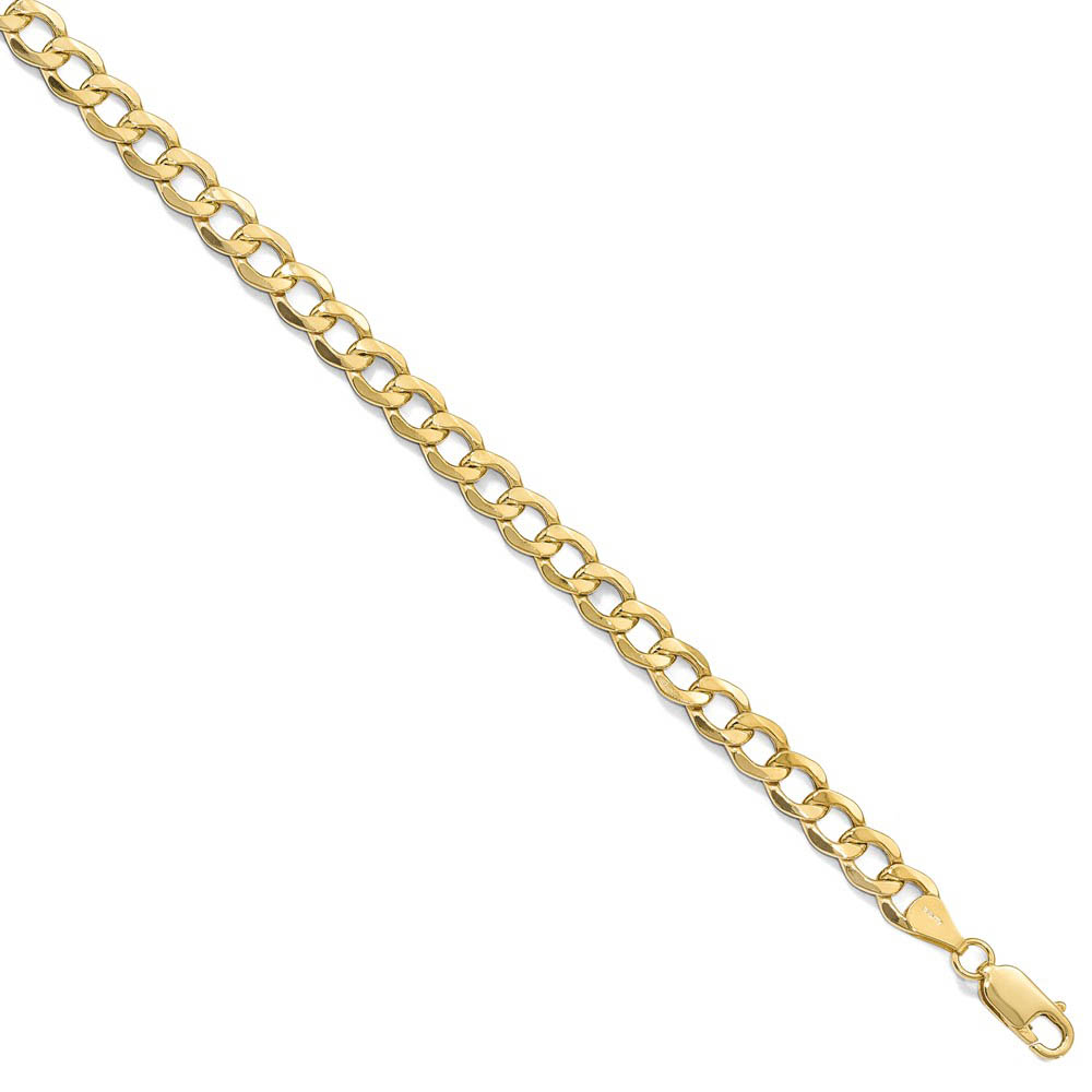 Men&#039;s 6.5mm 10k Yellow Gold Hollow Curb Link Chain Necklace