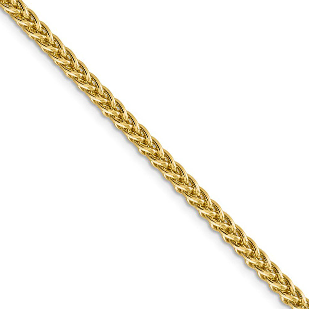 4.3mm, 14k Yellow Gold Hollow Wheat Chain Necklace