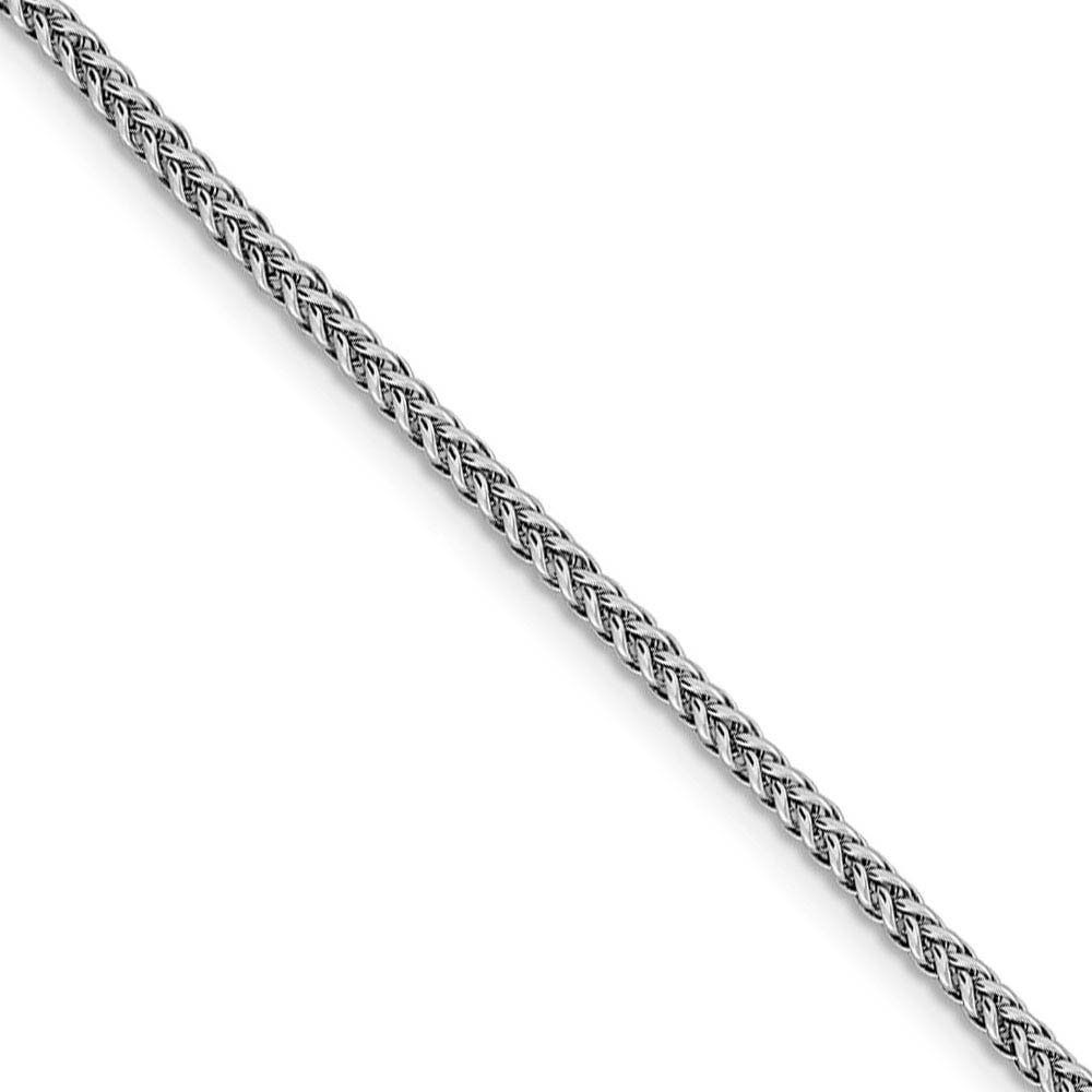 2.3mm, 14k White Gold Hollow Wheat Chain Necklace