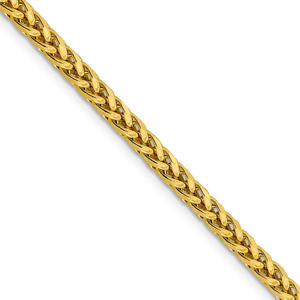 3.7mm, 14k Yellow Gold D/C Hollow Wheat Chain Necklace
