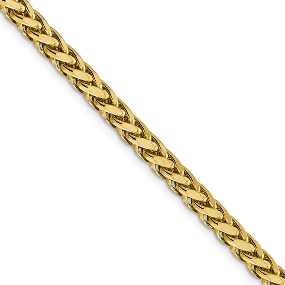 Men's 5mm, 14k Yellow Gold D/C Hollow Wheat Chain Necklace
