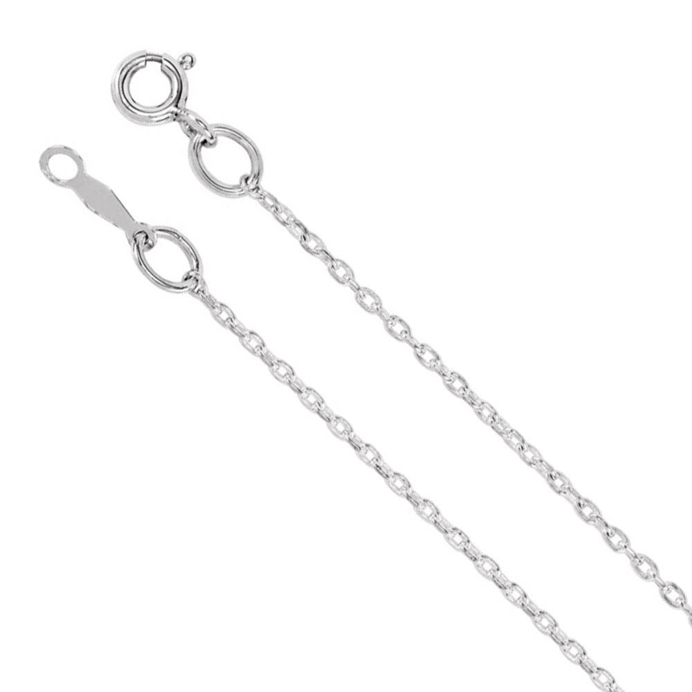 Youth 0.75mm 14k White Gold Loose Rope Chain Necklace, 14 or 16 Inch