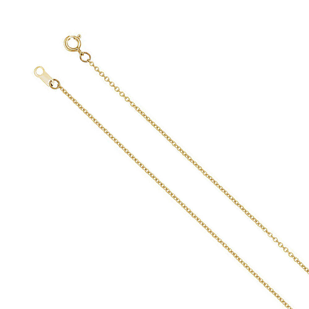 Youth 1mm 14k Yellow Gold Solid Cable Chain Necklace