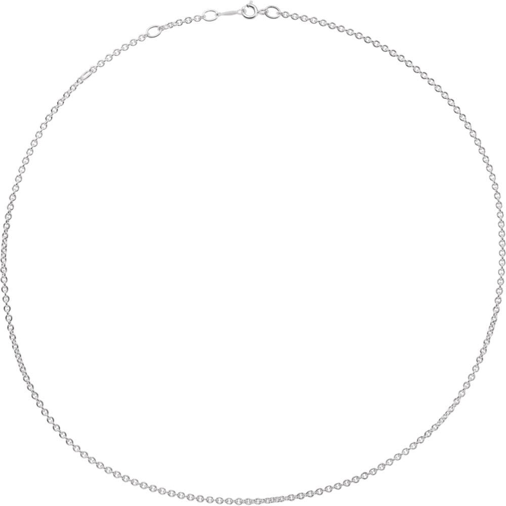 2mm Sterling Silver Adjustable Cable Chain Necklace, Inch