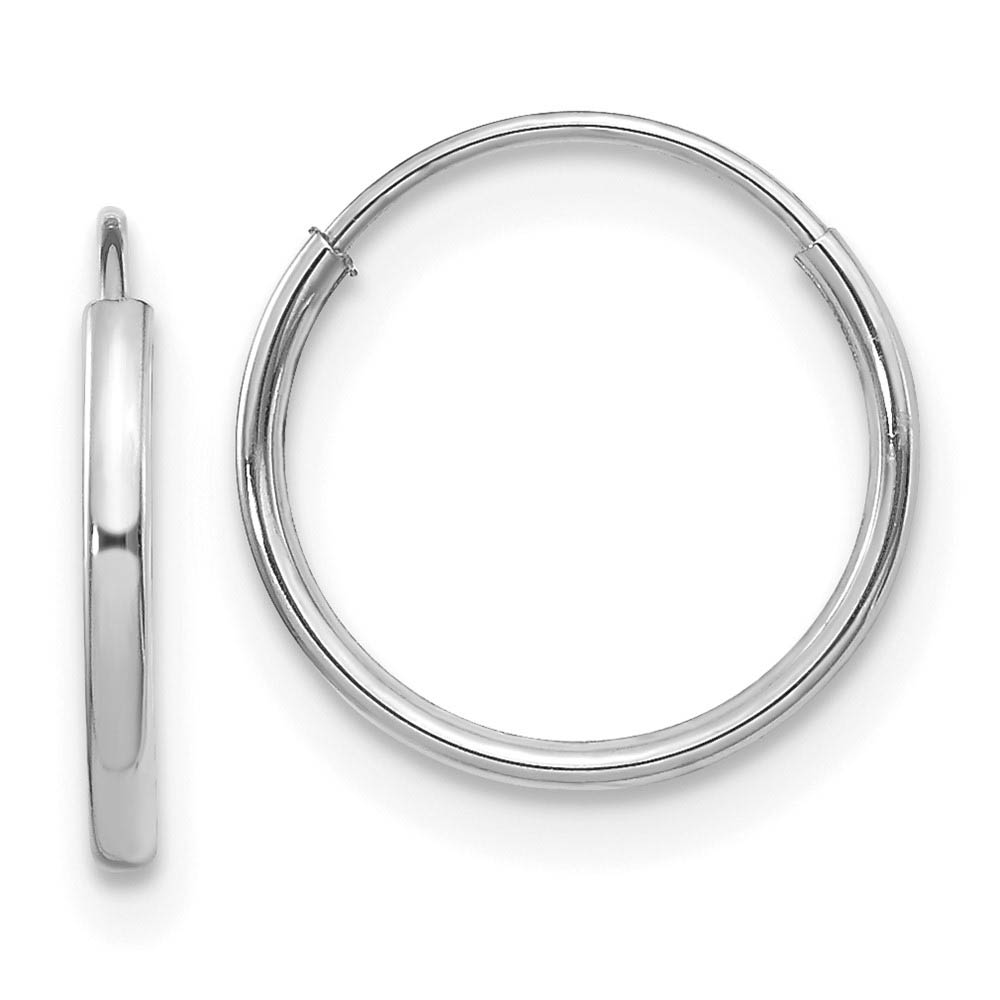 Children&#039;s 11mm Endless Hoop Earrings in 14k White Gold