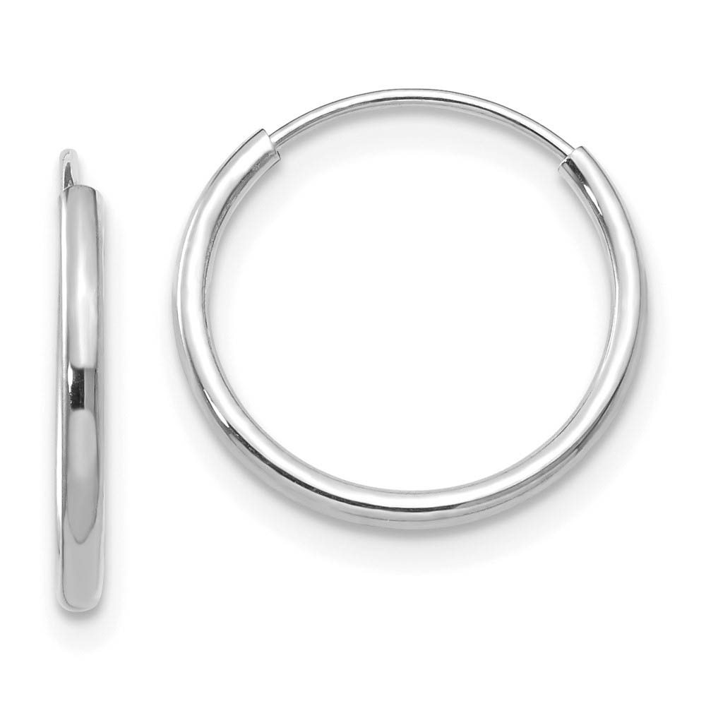 Children's 13mm Endless Hoop Earrings in 14k White Gold