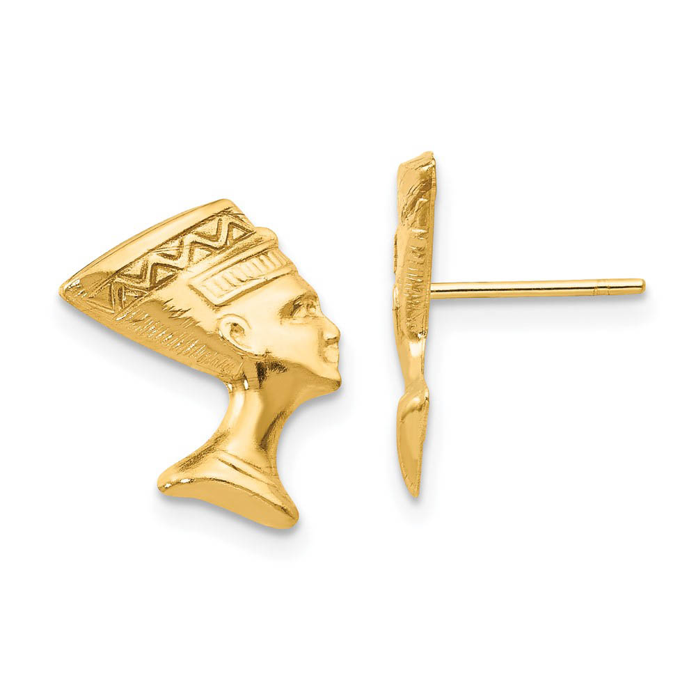 Polished Nefertiti Post Earrings in 14k Yellow Gold