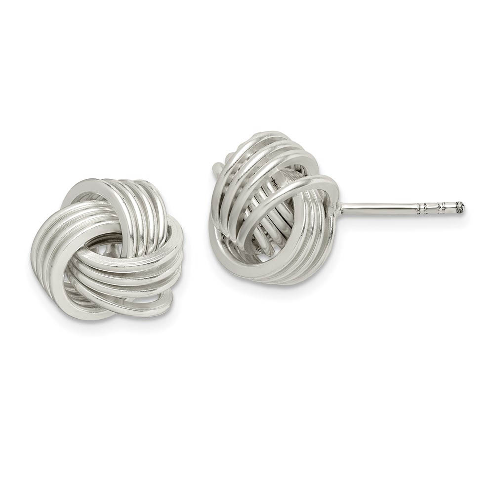 13mm Polished Love Knot Earrings in Sterling Silver