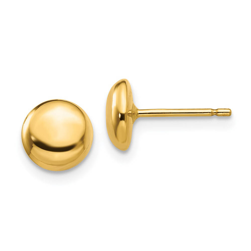 6mm Polished Half Ball Post Earrings in 14k Yellow Gold