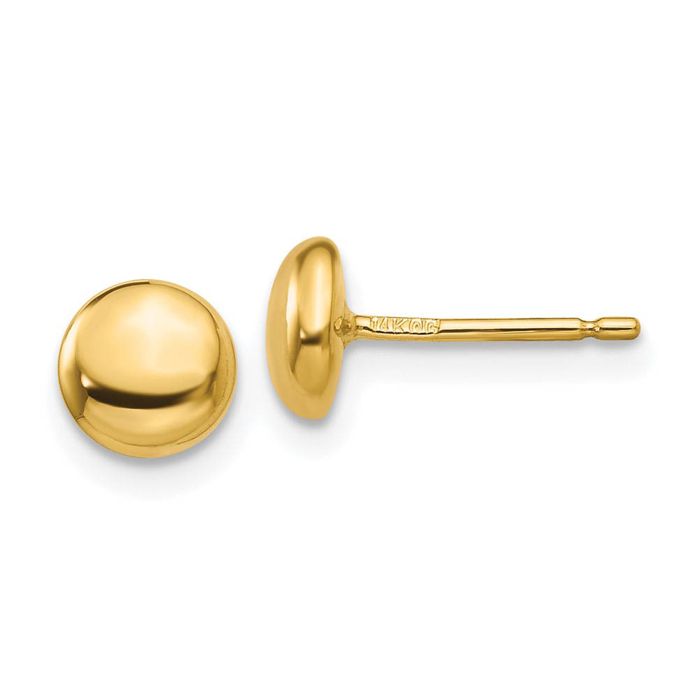 5mm Polished Half Ball Post Earrings in 14k Yellow Gold
