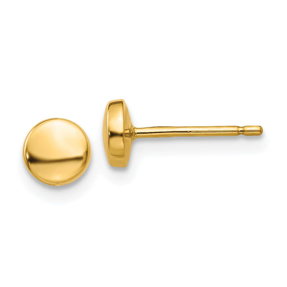 4mm Polished Half Ball Post Earrings in 14k Yellow Gold