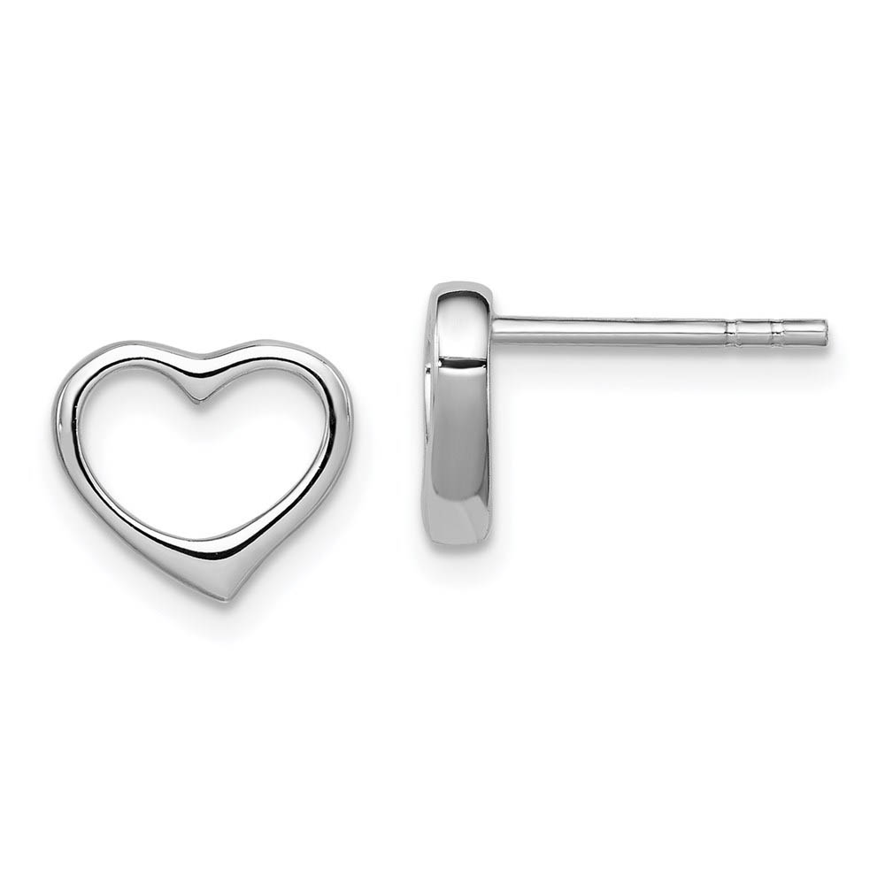 10mm Open Heart Post Earrings in Sterling Silver