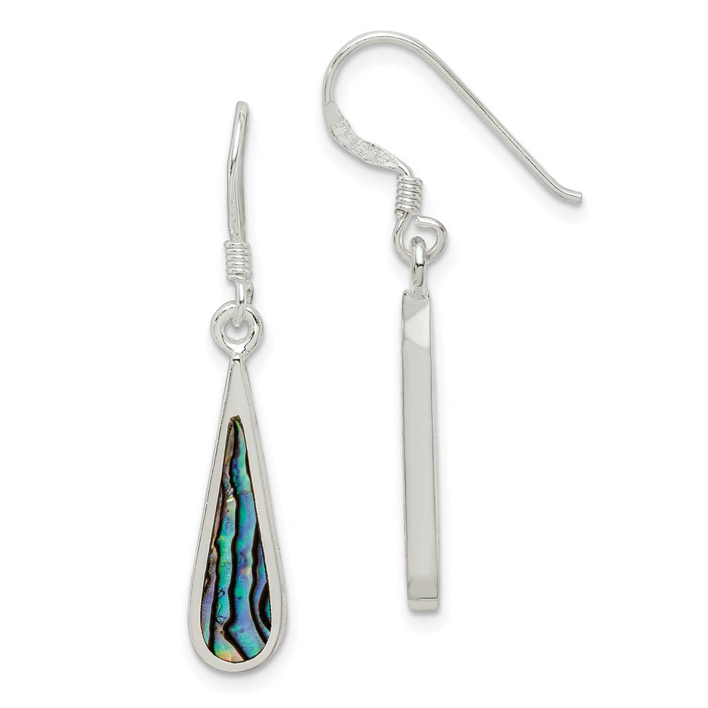 Abalone Teardrop Dangle Earrings in Sterling Silver