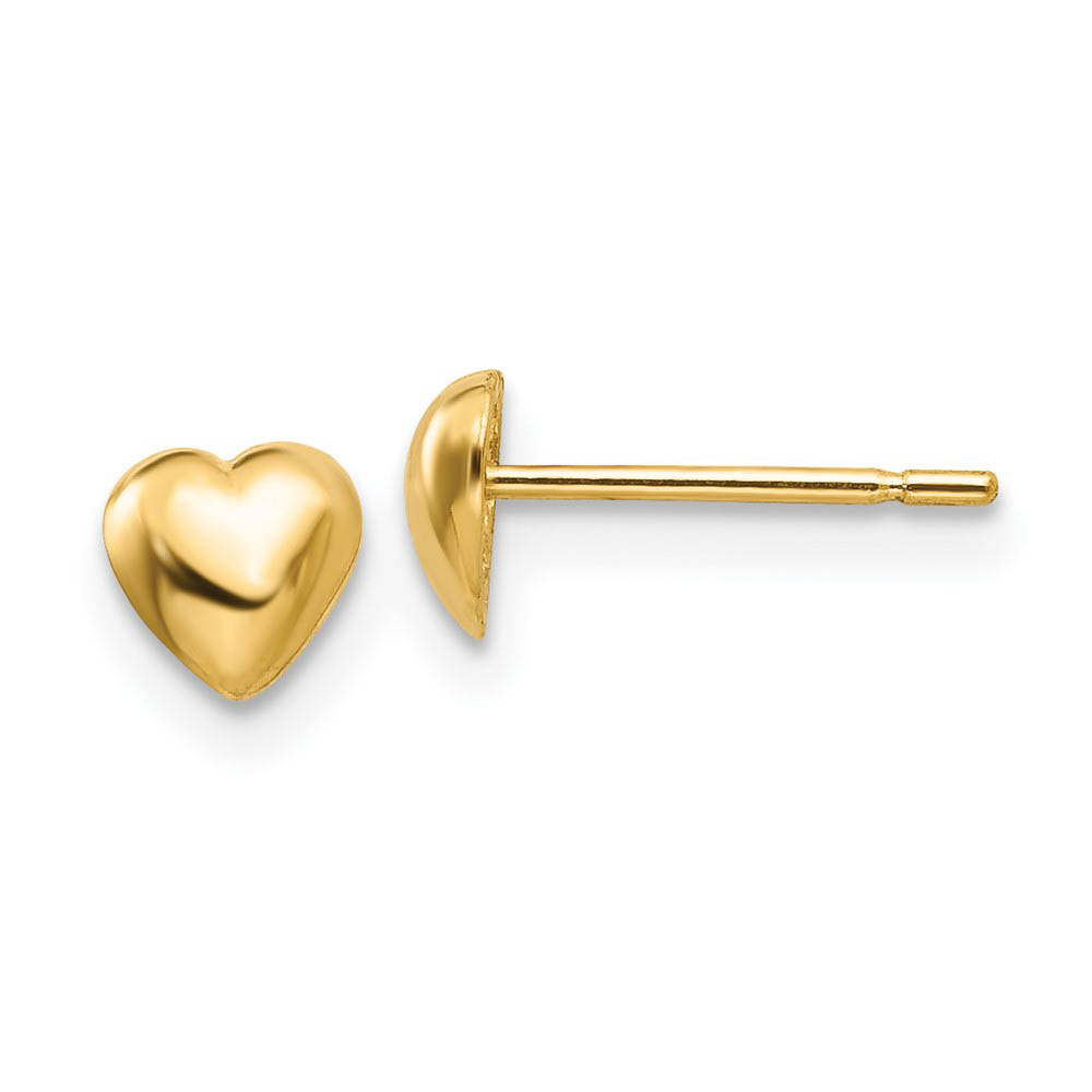 5mm Polished Heart Post Earrings in 14k Yellow Gold