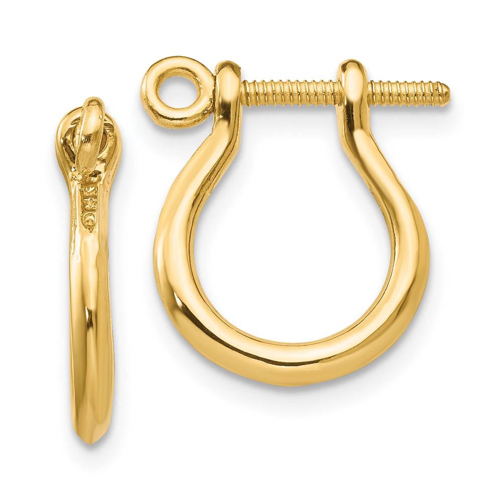 Shackle Link Screw Post Hoop Earrings in 14k Yellow Gold