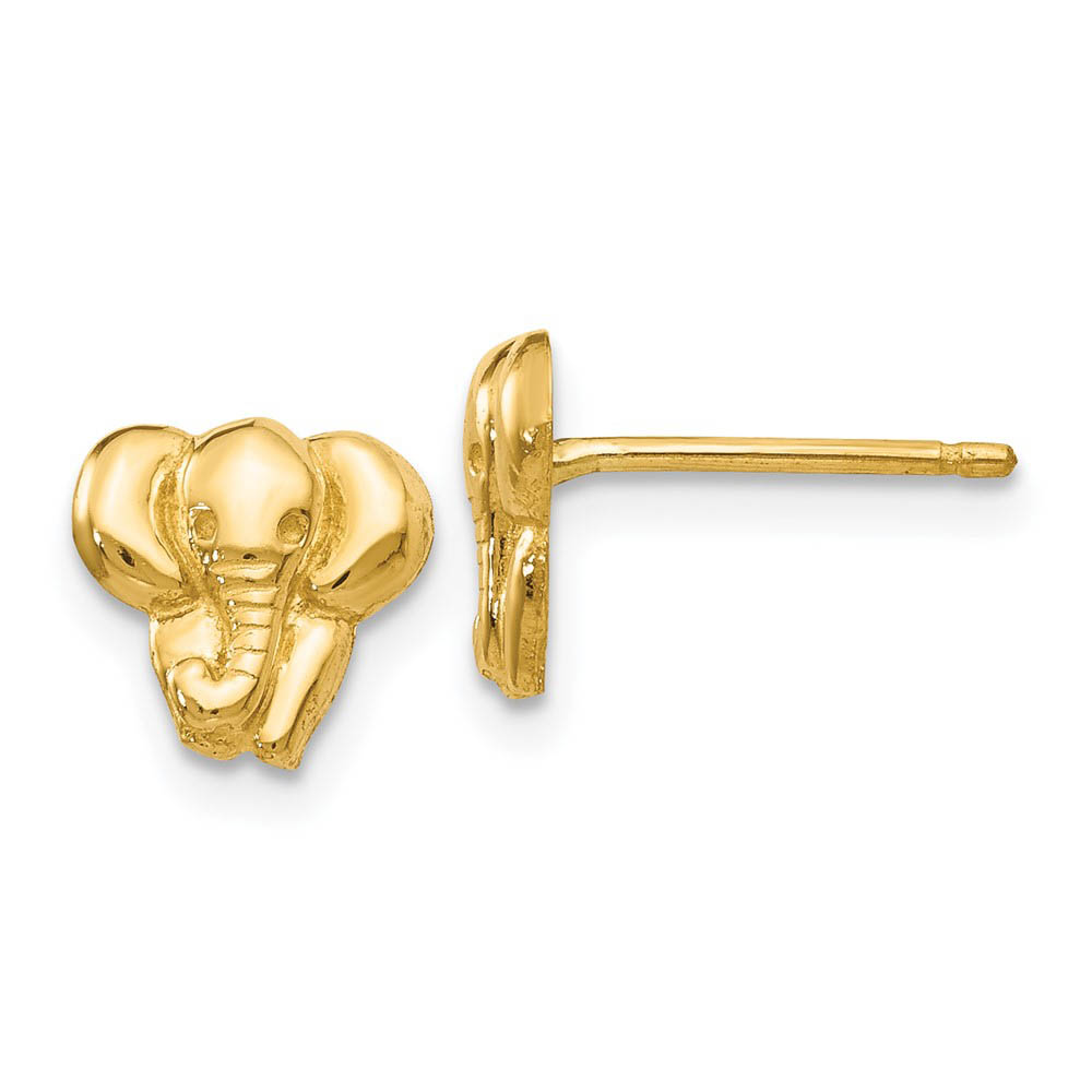 7mm Polished Elephant Post Earrings in 14k Yellow Gold