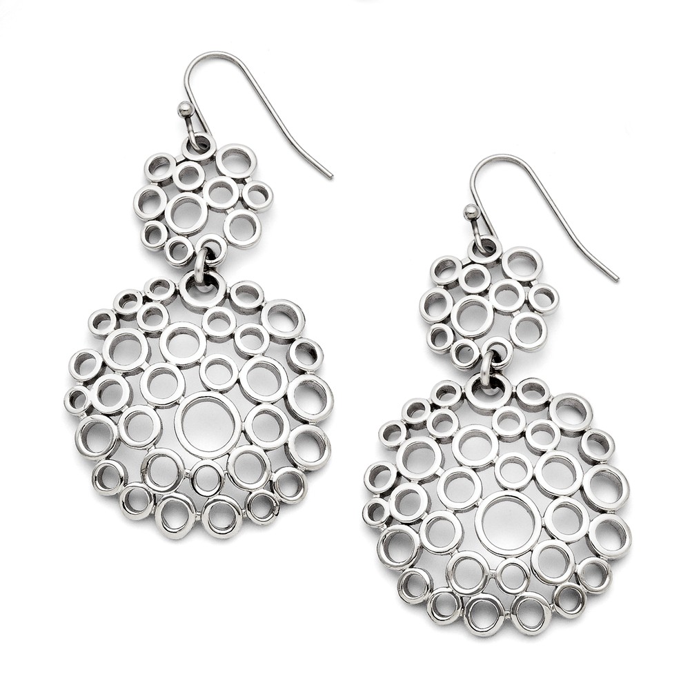 Open Multi-Circle Dangle Earrings in Stainless Steel