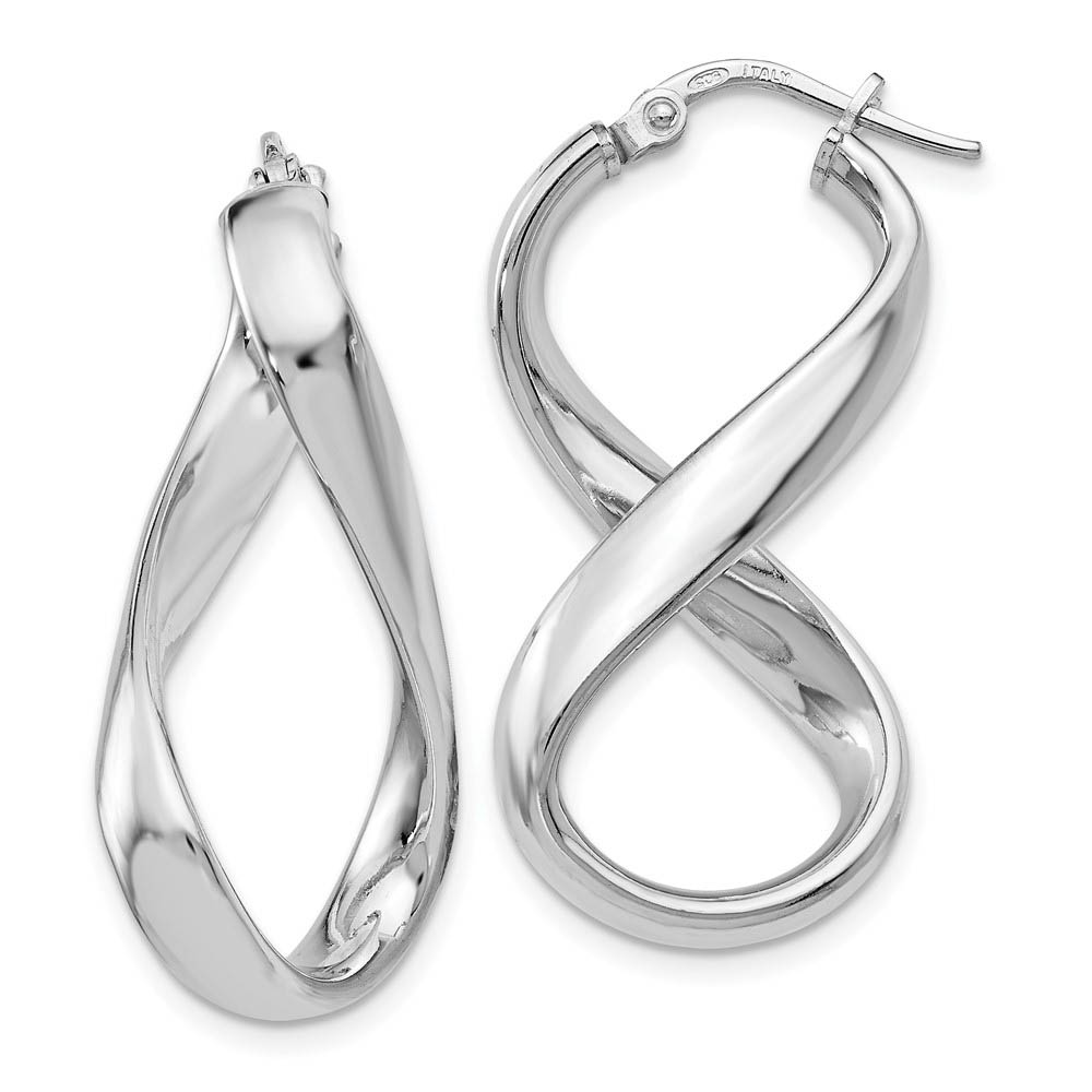 Polished Twisted Hoop Earrings Sterling Silver, 34mm (1 5/16 in)