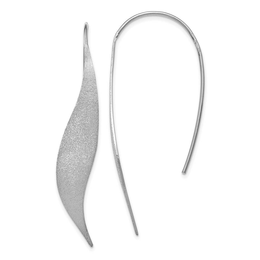 Brushed Ribbon Threader Earrings Sterling Silver, 50mm (1 7/8 in)