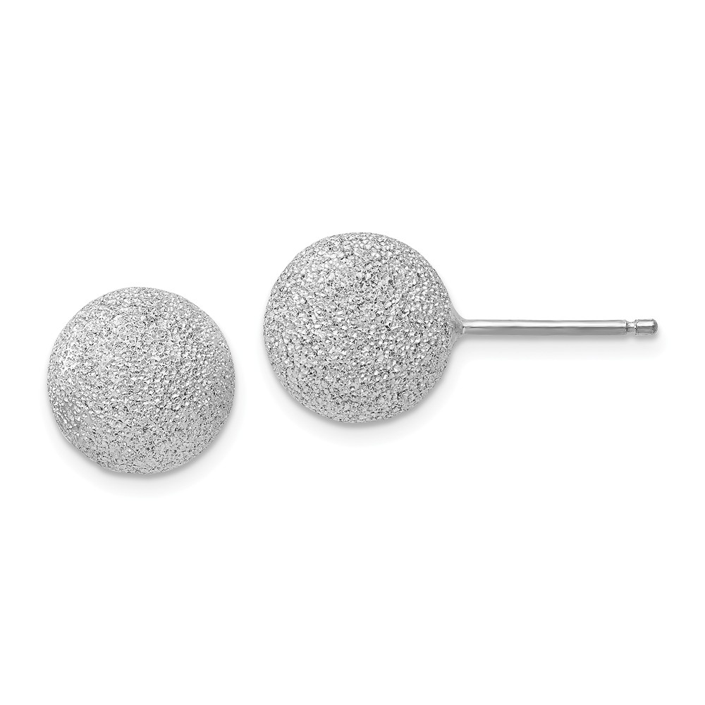 10mm Laser Textured Finish Ball Stud Earrings in Sterling Silver