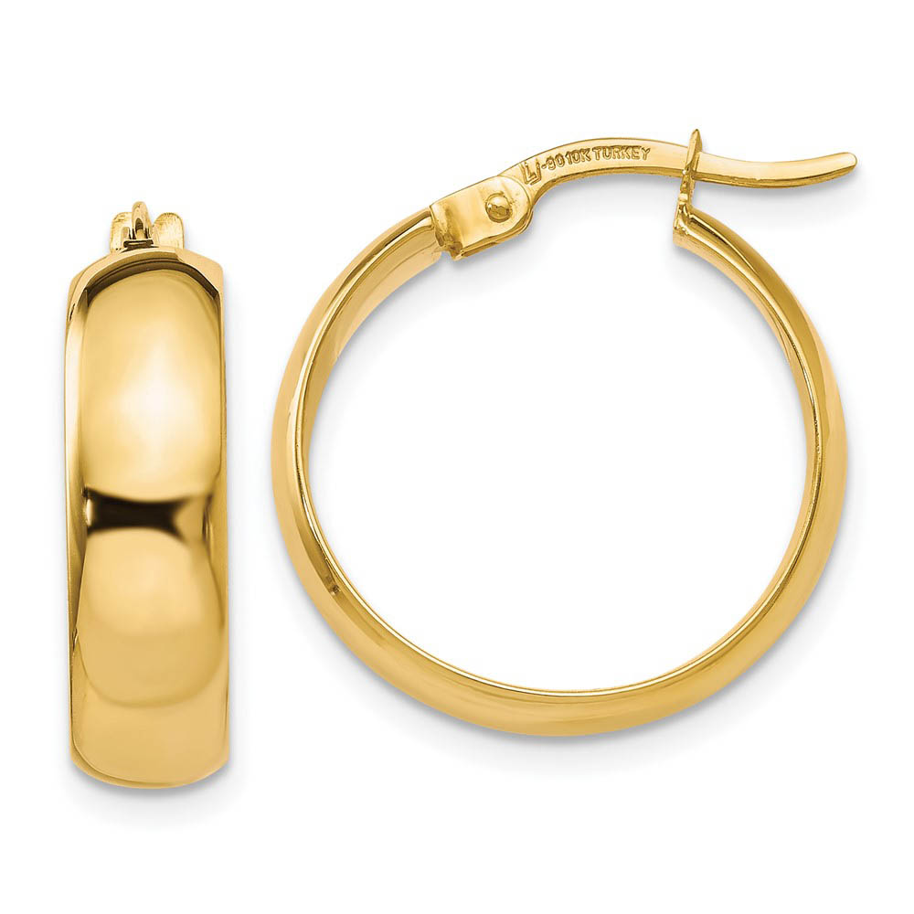 4.5mm Polished Round Hoop Earrings 10k Yellow Gold, 18mm (11/16 Inch)