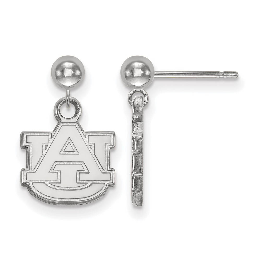 14k White Gold Auburn University Ball Dangle Earrings