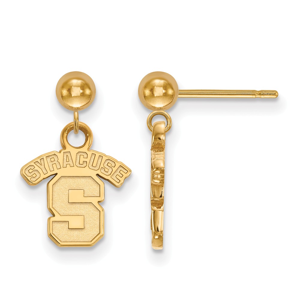 14k Yellow Gold Syracuse University Ball Dangle Earrings