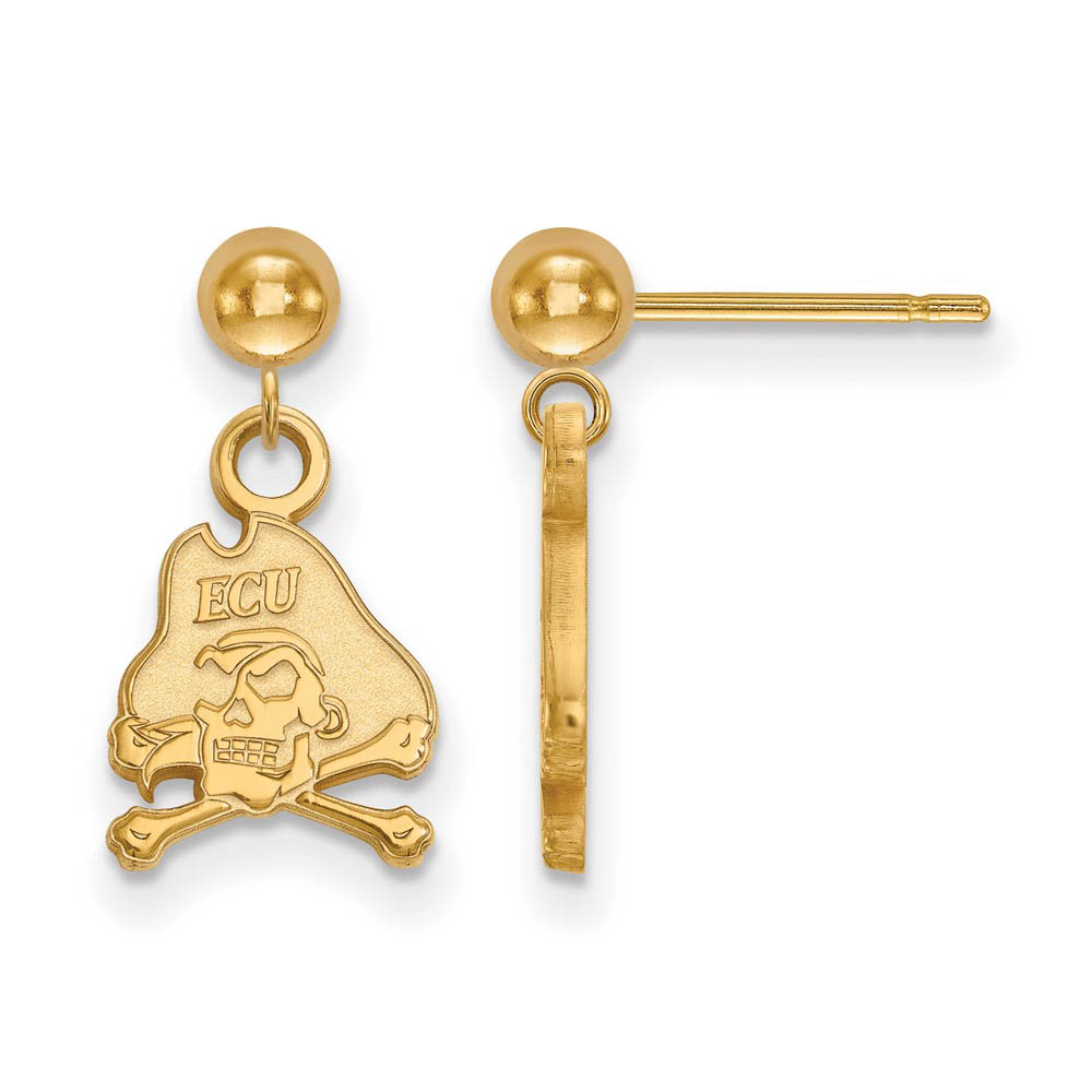 14k Gold Plated Silver East Carolina Univ. Dangle Earrings