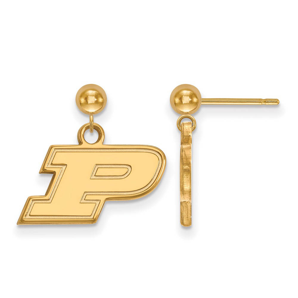 14k Gold Plated Silver Purdue Dangle Ball Earrings