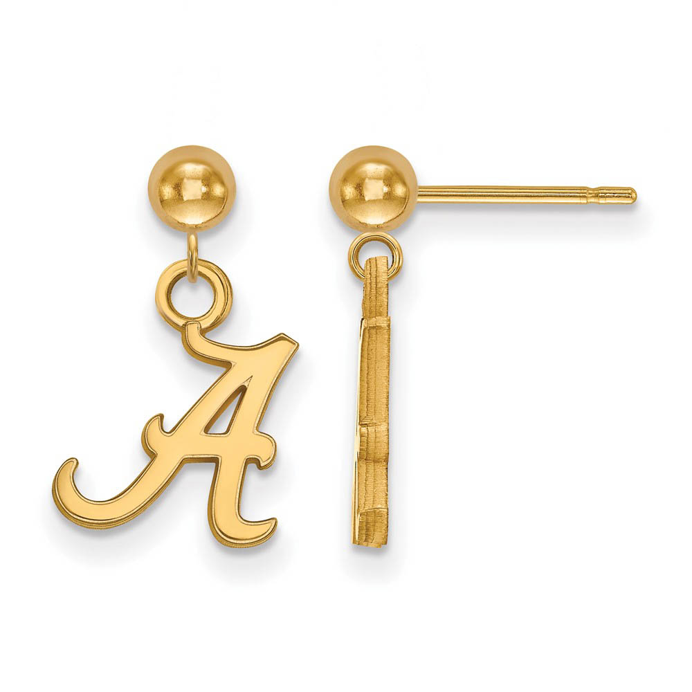 14k Gold Plated Silver University of Alabama Ball Dangle Earrings