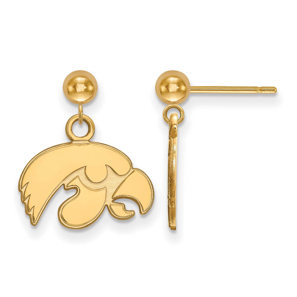 14k Gold Plated Silver University of Iowa Ball Dangle Earrings