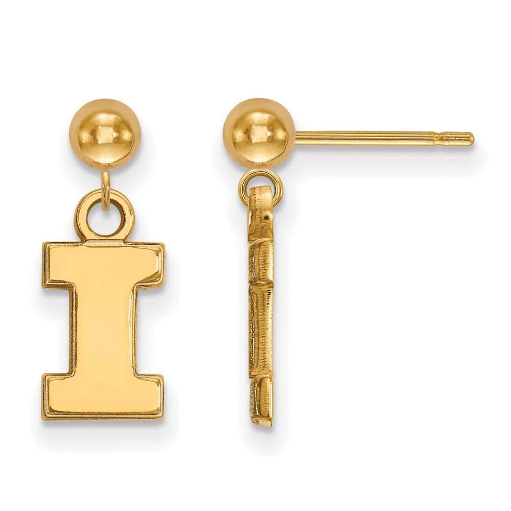 14k Gold Plated Silver Univ. of Illinois Dangle Earrings