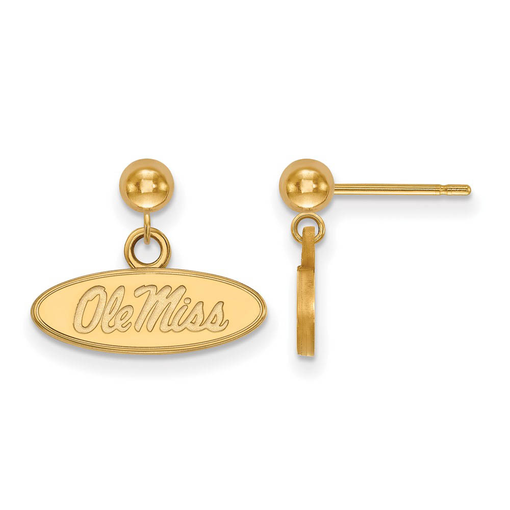 14k Gold Plated Silver Univ. of Mississippi Dangle Earrings
