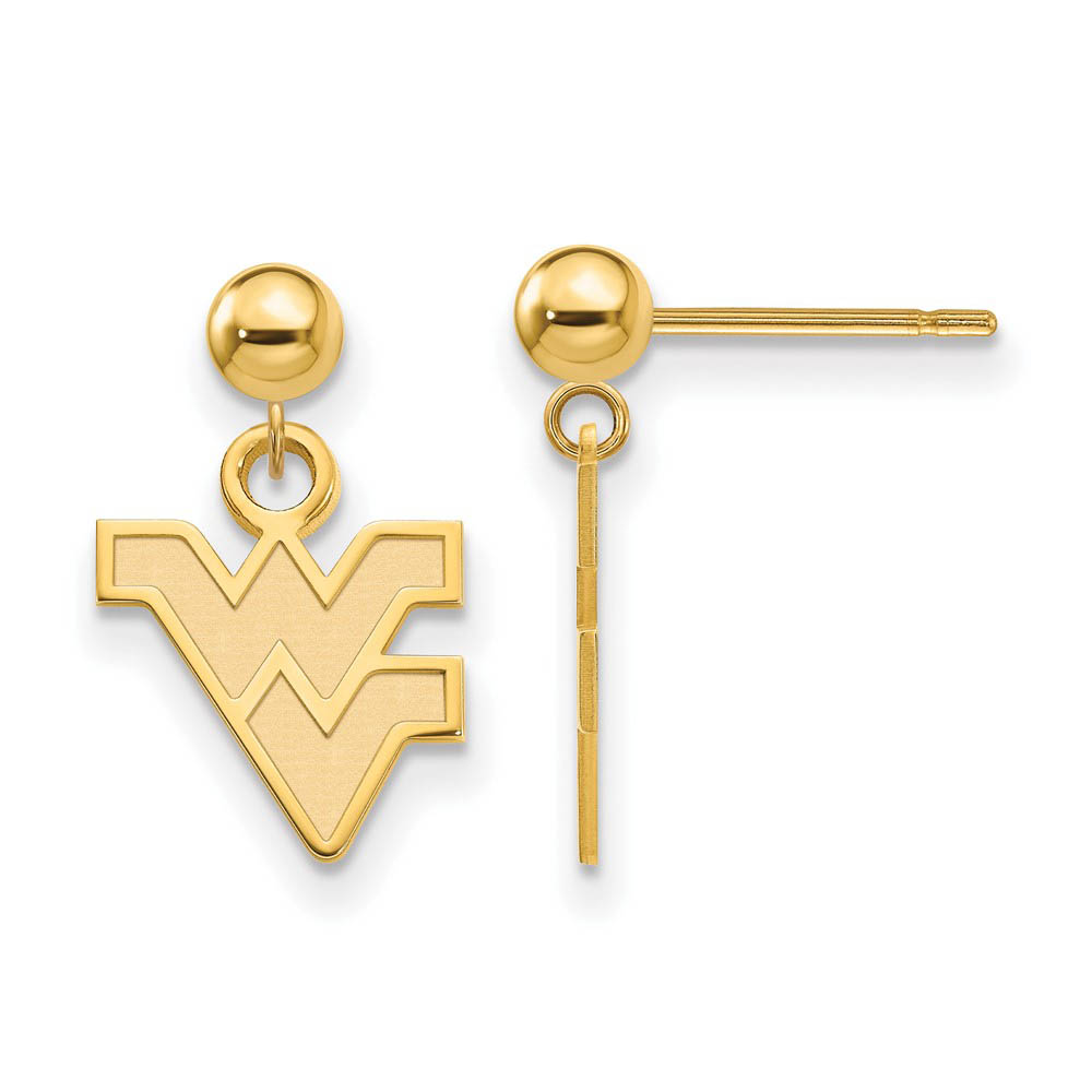 14k Gold Plated Silver West Virginia Univ. Dangle Earrings