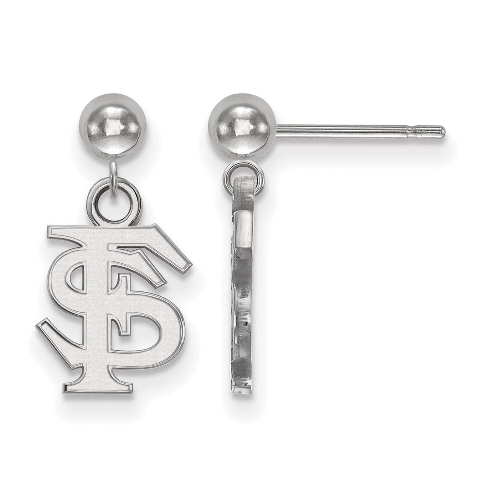 Sterling Silver Florida State University Ball Dangle Earrings