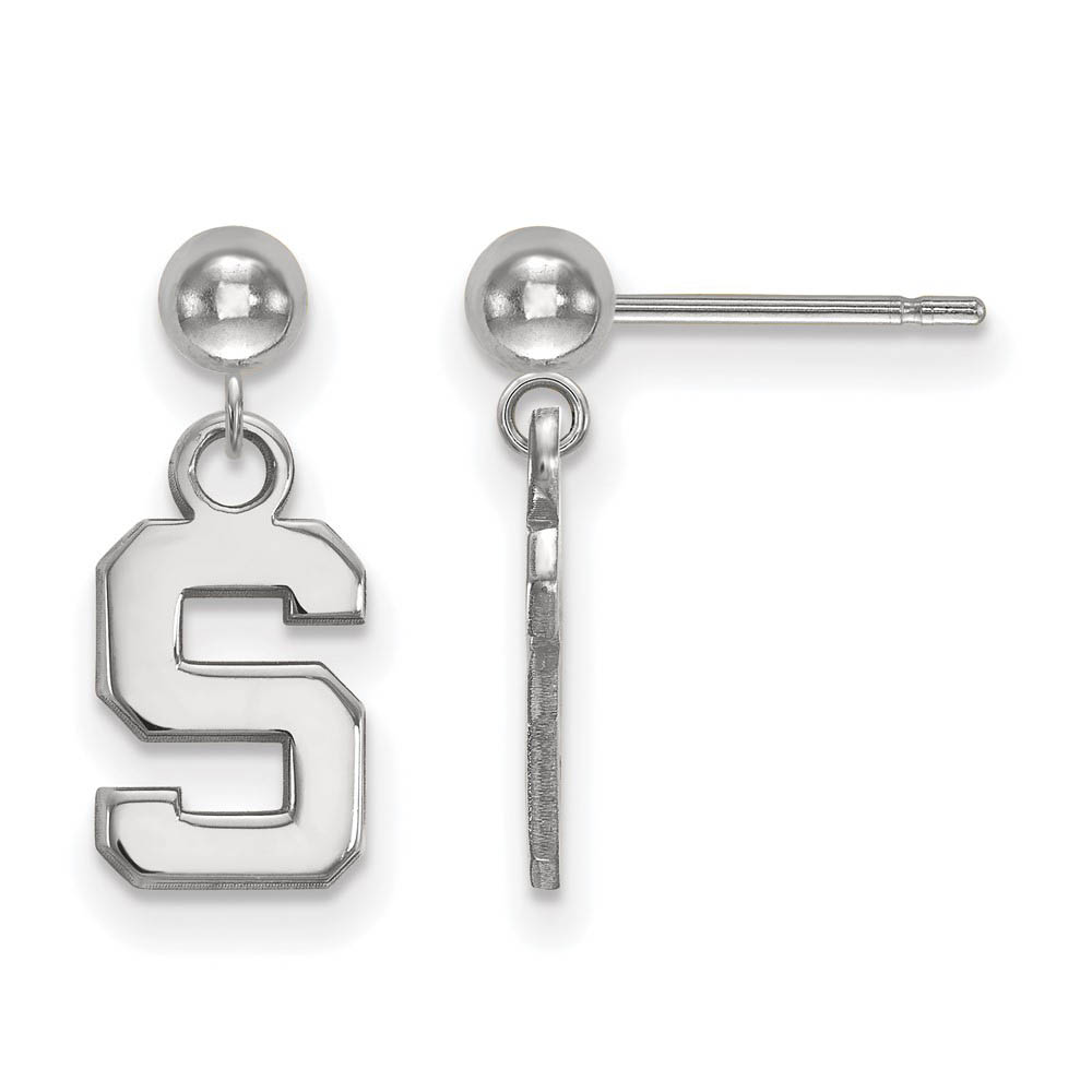 Sterling Silver Michigan State University Ball Dangle Earrings