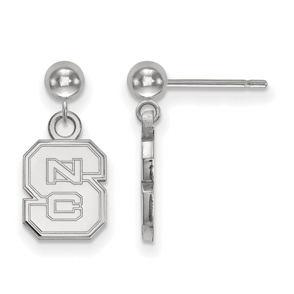 Sterling Silver North Carolina State 'NCS' Dangle Earrings