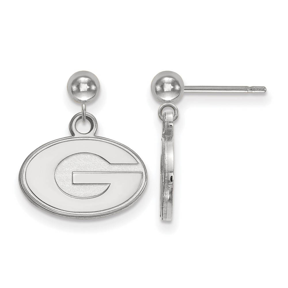 Sterling Silver University of Georgia Ball Dangle Earrings