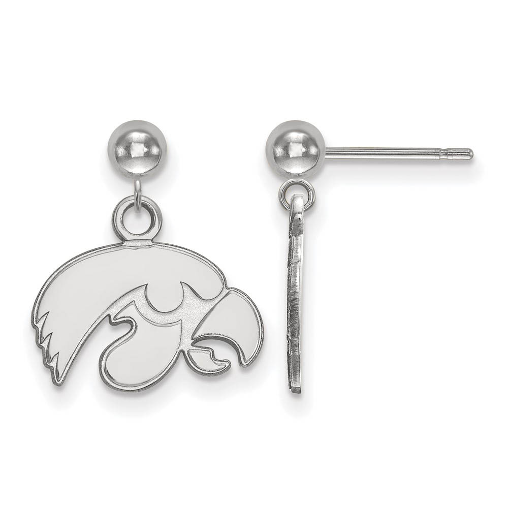 Sterling Silver University of Iowa Ball Dangle Earrings