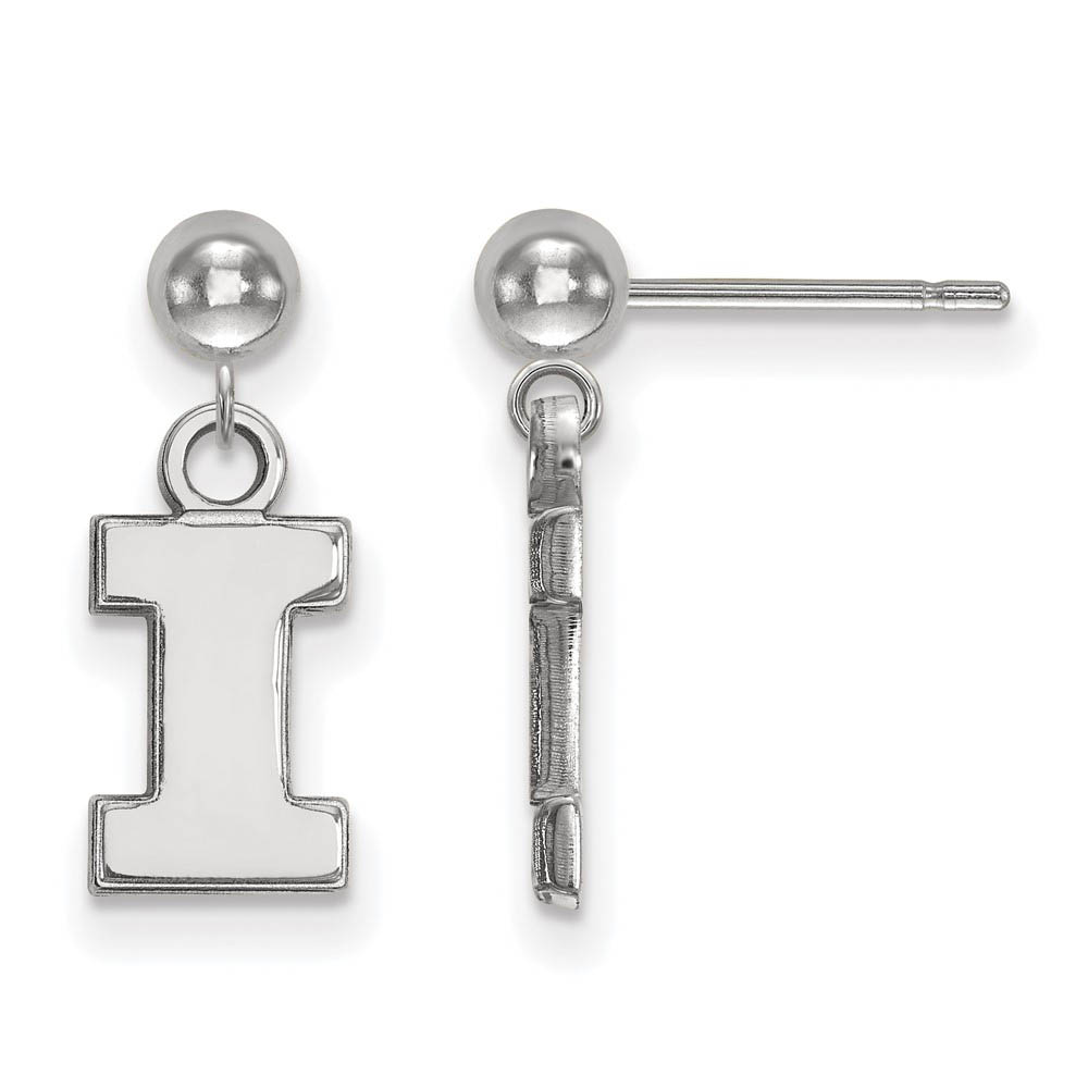 Sterling Silver University of Illinois Ball Dangle Earrings
