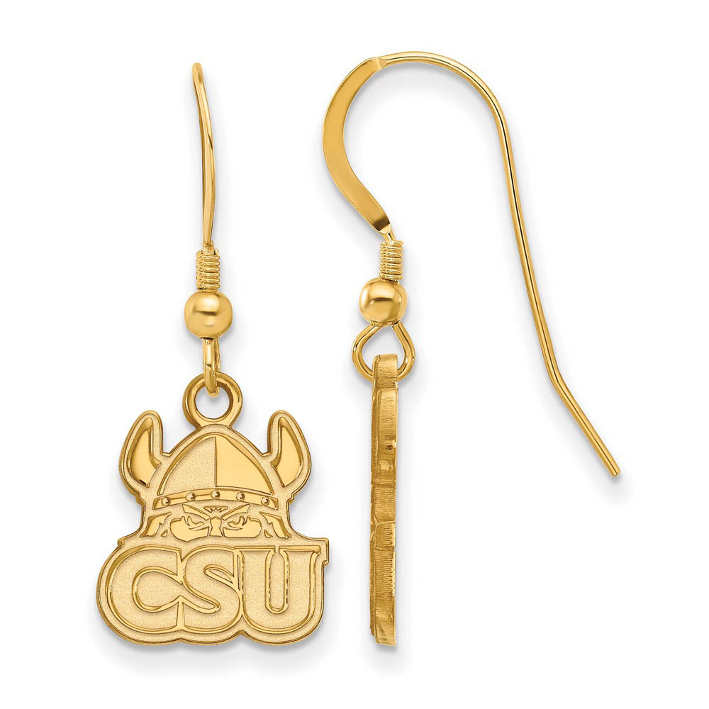 14k Gold Plated Silver Cleveland State University Dangle Earrings