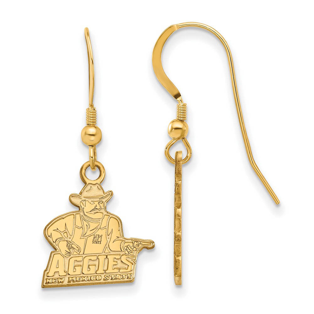 14k Gold Plated Silver New Mexico State U Dangle Earrings