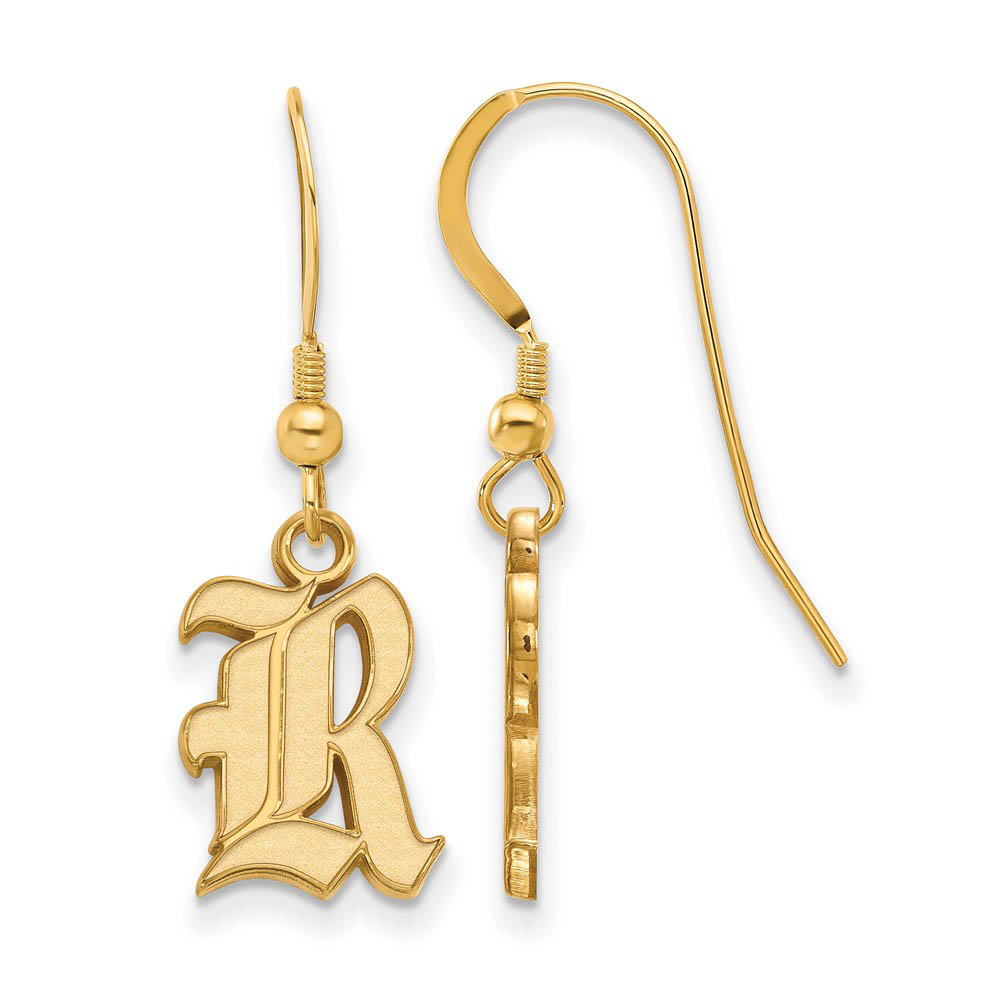 14k Gold Plated Silver Rice University Dangle Earrings