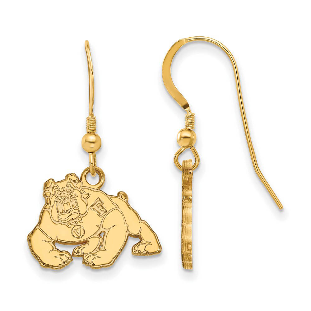 14k Gold Plated Silver California State U Fresno Dangle Earring