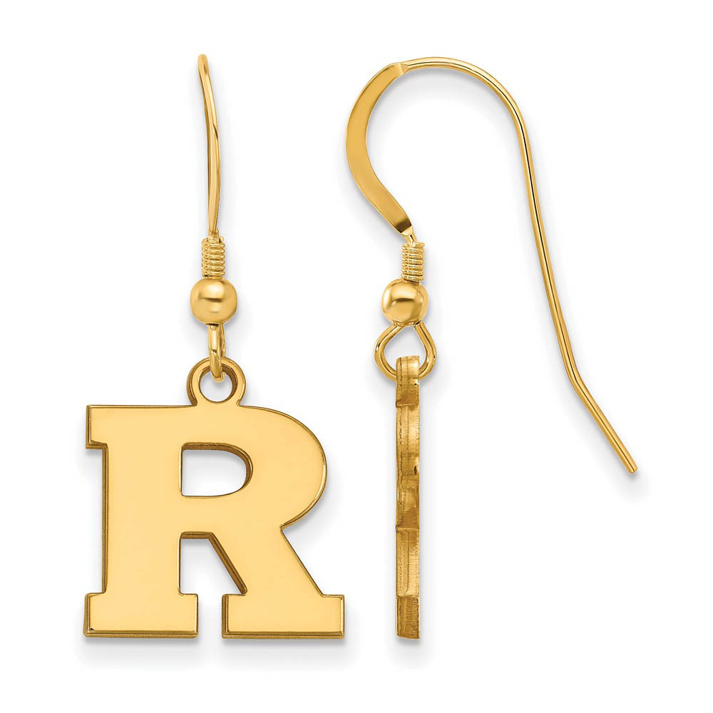 14k Gold Plated Silver Rutgers Dangle Earrings