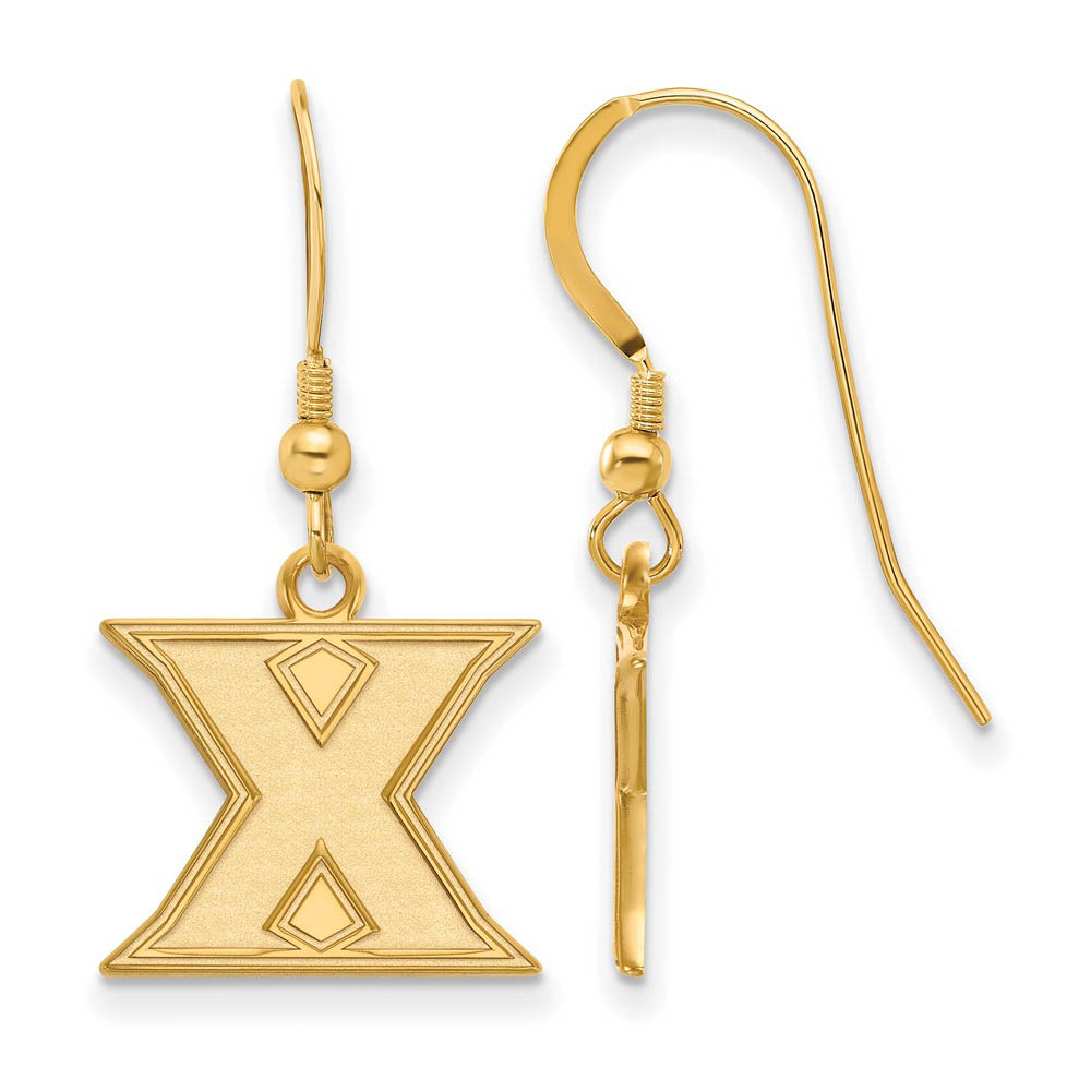 14k Gold Plated Silver Xavier University Dangle Earrings