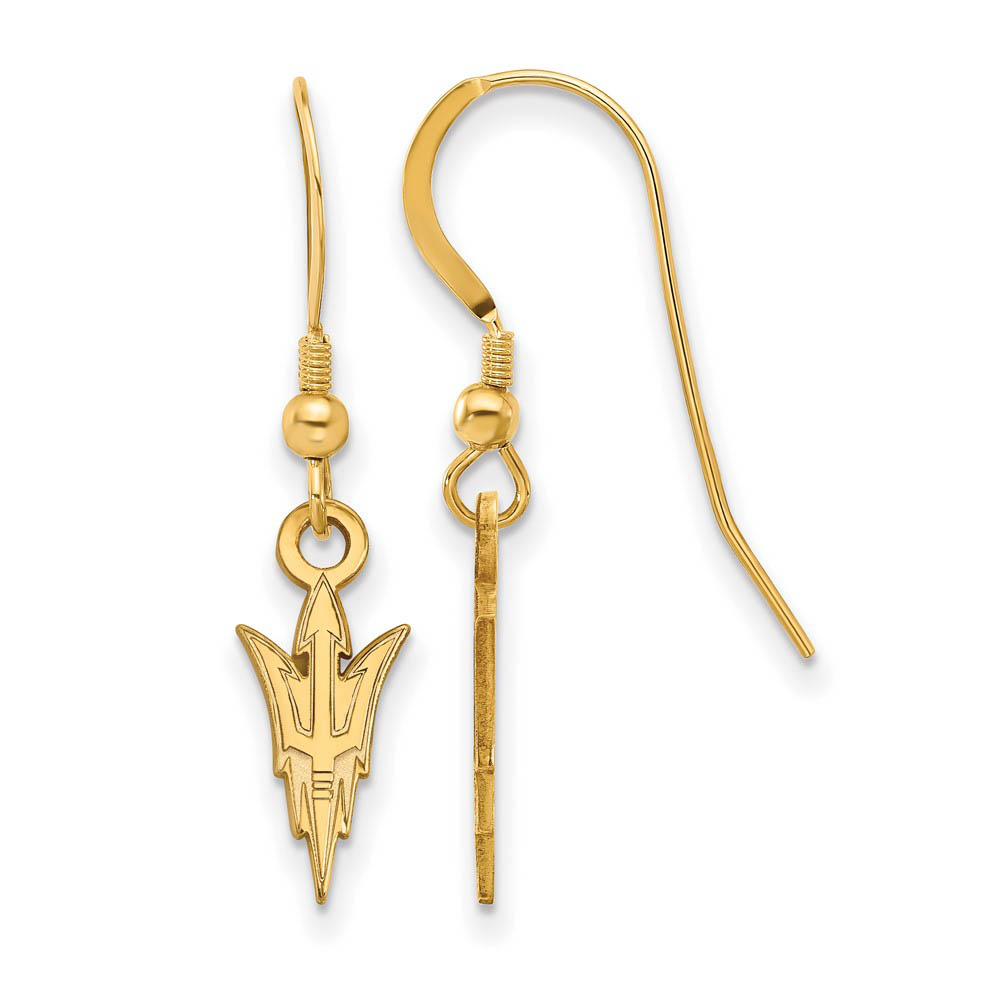 14k Gold Plated Silver Arizona State Univ. Dangle Earrings