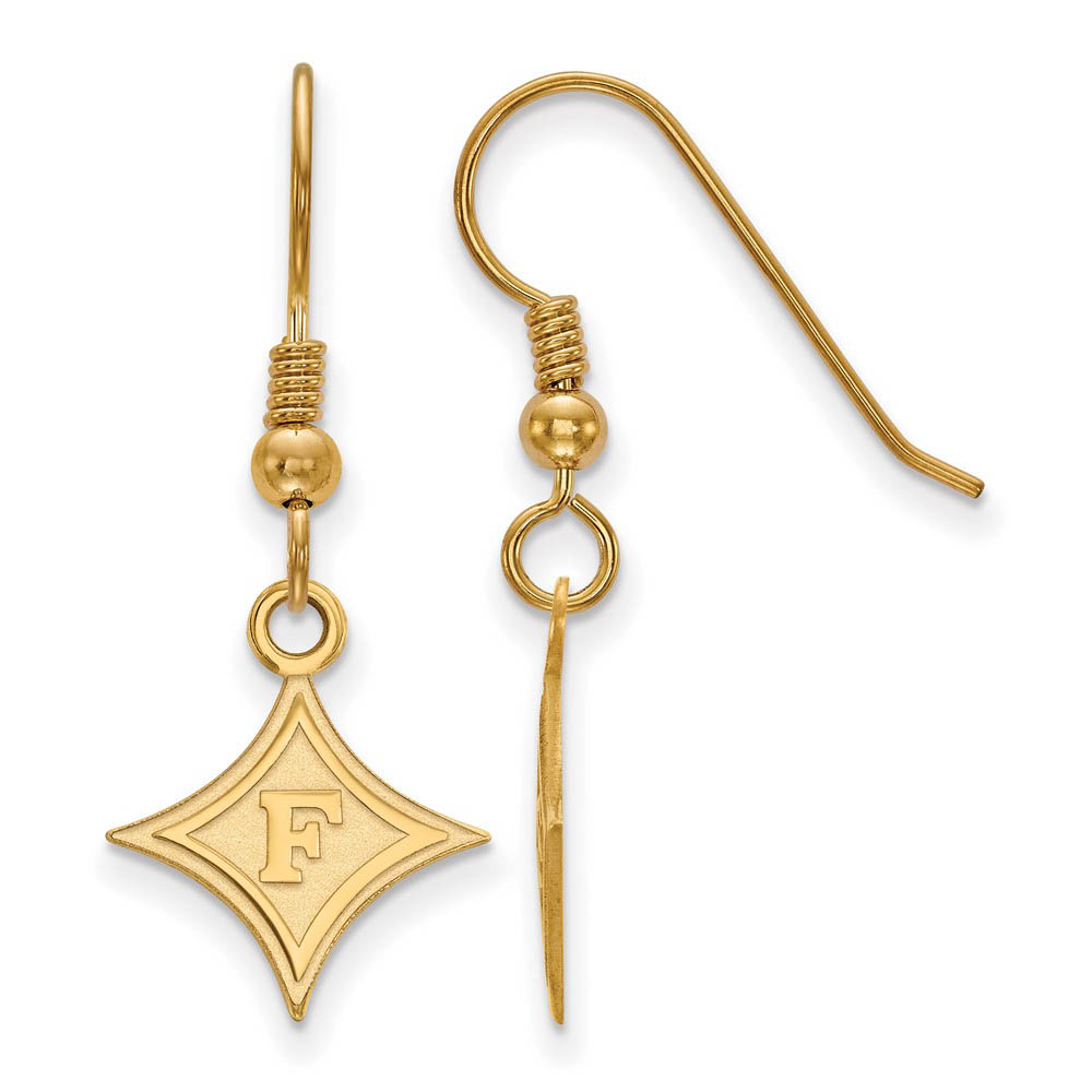 14k Gold Plated Silver Furman University Dangle Earrings